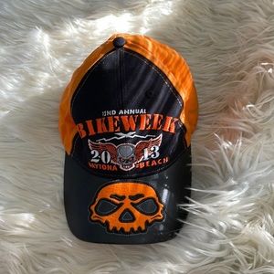 Capsmith 72nd annual bike week 2013 Dayton beach FL orange black cap ball hat OS
